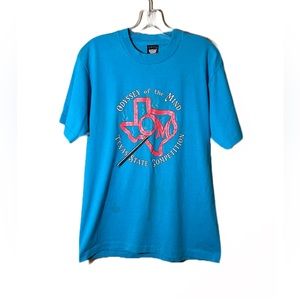 Vintage 90s ODYSSEY OF THE MIND Texas T Shirt Single Stitch Made in the USA